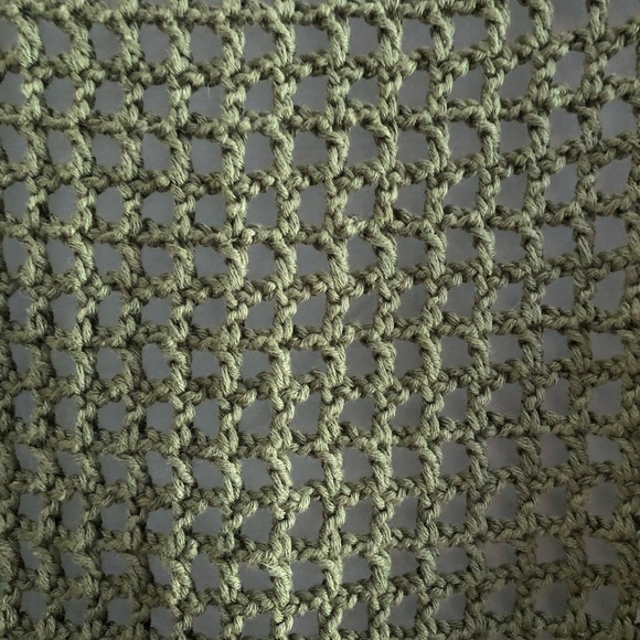 Handmade Crochet Topaz Tee in Olive Rayon/Cotton - Picture 4 of 7